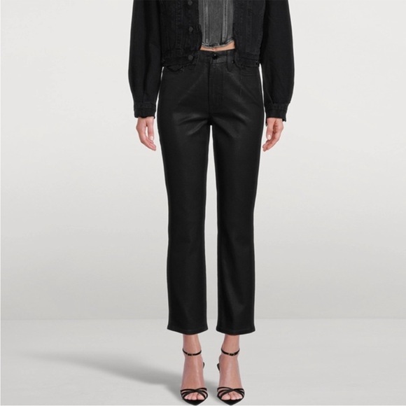 GOOD AMERICAN Good Classic Coated Straight Leg Jeans Size 4/27 - Picture 1 of 9